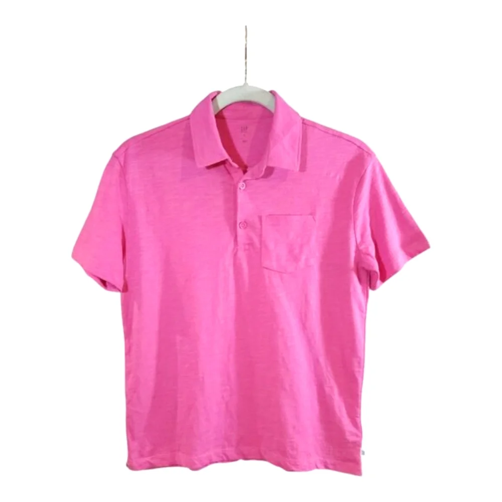 NWT Gap Kids Short Sleeve Cotton Jersey Polo Shirt in Pink Azalea Girls' XL
